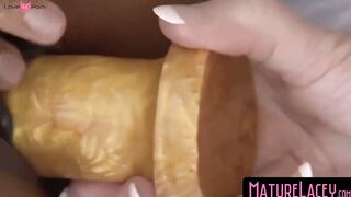 MatureLacey.com - Slim black chick's curvy UK grandma's fun and games
