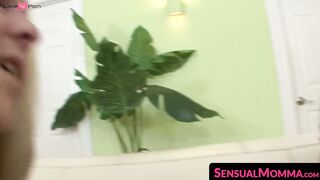 SensualMomma.com - Busty mom's face-sitting dominance over petite teen