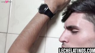 LecheLatinos.com - Slender gay Ross' mouth stuffed with dick