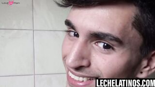 LecheLatinos.com - Slender gay Ross' mouth stuffed with dick