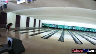 Thai GF bowling and fun at home after