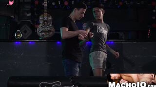 MachoIO.com - Big cock latino cums after raw fucking skinny boyfriend hard