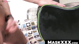 MaskXXX.com - Masked muscular stud masturbates and fucks a fleshlight with intensity