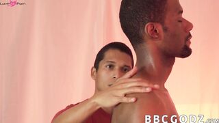 Cute twink massages black top before riding his dick raw
