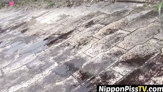 NipponPissTV.com - Japanese babes feel embarrassed as they are caught peeing outdoors