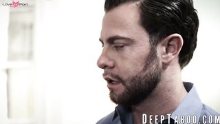 Bearded hunk Seth Gamble explores Cadence and Hazels deep pussies using his thick dic