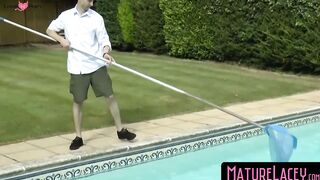 MatureLacey.com - Lusty British grandma's deep and rough younger guy railing
