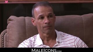 MaleIcons.com - Bearded daddy's big dick invasion of a tight twink ass
