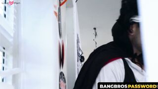 BangbrosPassword.com - Ebony goddess Cecilia Lion banged after glory hole blowjob by