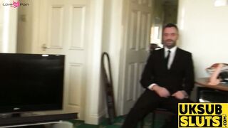 UKSubSluts.com - Pretty submissive slut's tied-up and ass rammed by maledom
