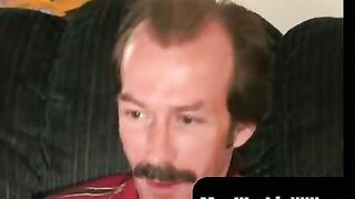 MenWorkinXXX.com - Mustached guy tugs his cock hard before explosive cum