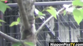 NipponPissTV.com - Short-haired Japanese masturbates while peeing in her flat indoors