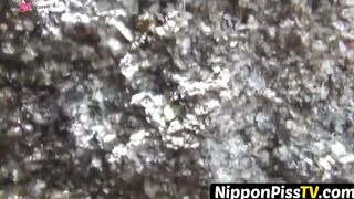 NipponPissTV.com - Short-haired Japanese masturbates while peeing in her flat indoors
