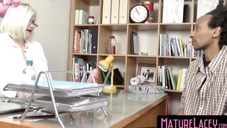 MatureLacey.com - Doctor GILF's big tit impaling on hard black dick
