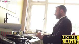 UKSubSluts.com - Busty sub MILF's ass destroyed before cum tasting delight