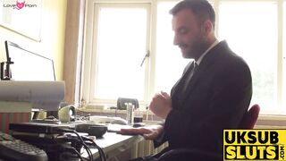 UKSubSluts.com - Busty sub MILF's ass destroyed before cum tasting delight