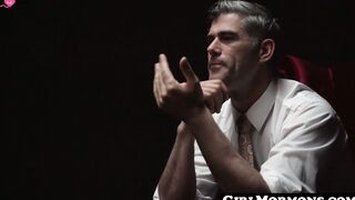 GirlMormons.com - Submissive Mormon babe's pussy test success with elder