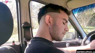Isra Hell bottoms for his horny driver Kevin Alexander on the road