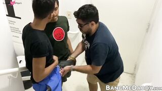 Fat Latino daddy Ferdinand is spitroasted by a group of wild twinks