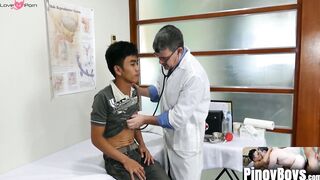 PinoyBoys.com - Asian twink barebacks with mature deviant in doctor's office fuck