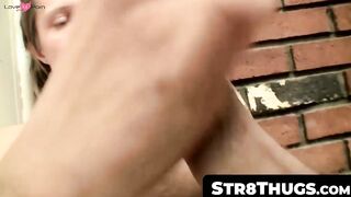 Str8Thugs.com - Twink guy's self-gagging jerk off session with a focus on his schlong
