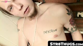 Str8Thugs.com - Twink guy's self-gagging jerk off session with a focus on his schlong