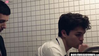 BoyMissionary.com - Bathroom hookup of two horny Mormon twinks