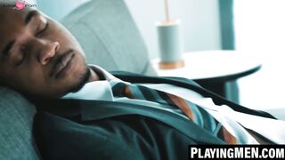 PlayingMen.com - Rocky Vallarta sucks and rides boss's thick cock for a promotion