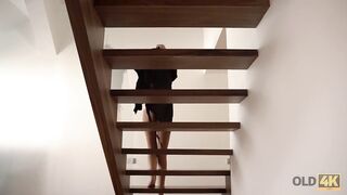 OLD4K. Mature and young lovers makes love instead of fresh breakfast