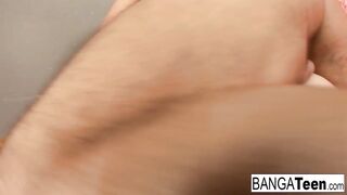 Bombshell 18 Year Old Has Her Babe Booty Filled By A Long Dick
