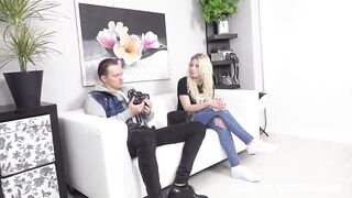 Cutie blonde gets a pounding into casting session