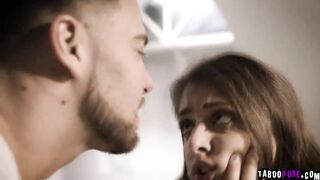 Pervy stepbrother making out stepsister Gia and groping her hooters
