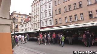 Czech dark haired cheats with boyfriend's brother