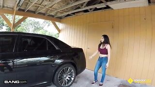 park that long Mack Truck inside this little garage