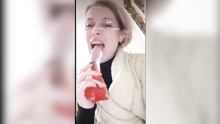 Natalia Sazonenko deepthroating a sex toy