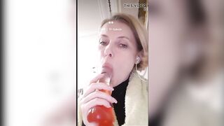 Natalia Sazonenko deepthroating a sex toy