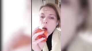 Natalia Sazonenko deepthroating a sex toy