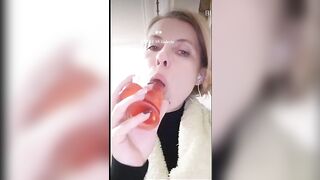 Natalia Sazonenko deepthroating a sex toy