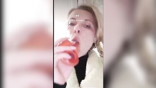 Natalia Sazonenko deepthroating a sex toy