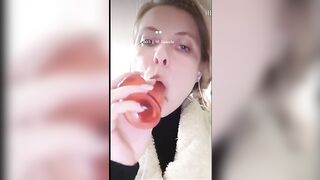 Natalia Sazonenko deepthroating a sex toy