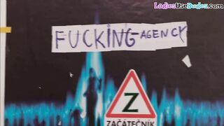 European dommes peg and spank submissive booty