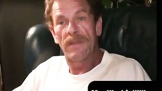 MenWorkinXXX.com - Experienced rod choker spanks his hairy cock and sprays cum solo