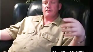 MenWorkinXXX.com - Chubby homosexual dude strokes his tiny cock solo until he cums