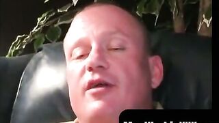 MenWorkinXXX.com - Chubby homosexual dude strokes his tiny cock solo until he cums