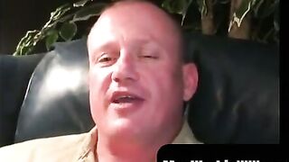 MenWorkinXXX.com - Chubby homosexual dude strokes his tiny cock solo until he cums