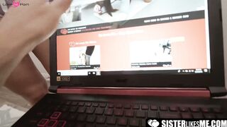 SisterLikesMe.com - Teen stepsis Violet Rain gets ass fingered while fucked hard