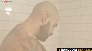 HardcoreBears.com - Atlas Grant shows off that bear body and tugs on his dick eagerly