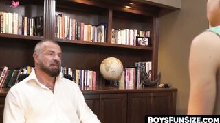 BoysFunSize.com - Dildo addicted young teenager gets kinky spanking after intense blo