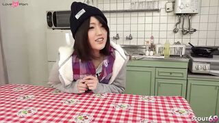 Japanese Teen give First Blowjob