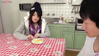 Japanese Teen give First Blowjob